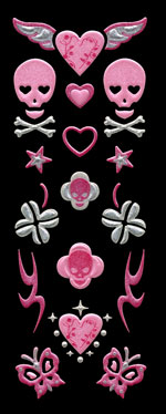 APS05 Skull & butterfly pink